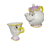 預購～日本 迪士尼美女與野獸 茶壺太太 陶瓷製茶壺 阿齊茶杯 一組